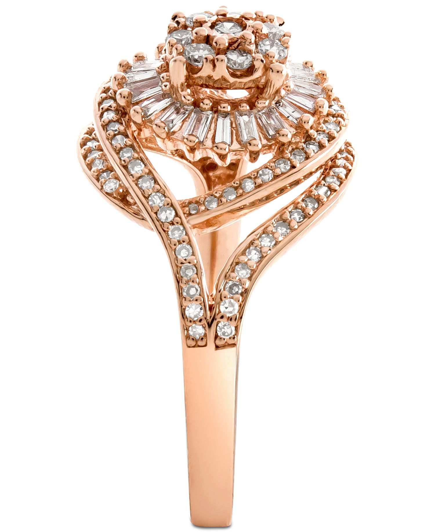 Diamond Starburst Cluster Ring (1/2 ct. t.w.) in Sterling Silver