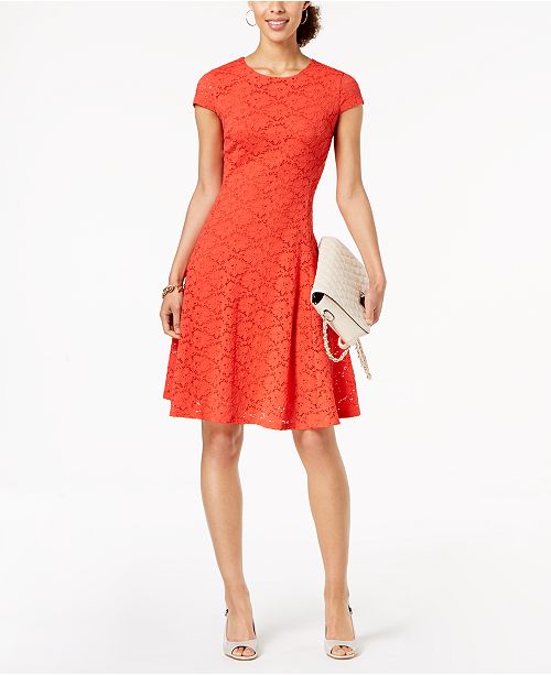 Alfani Petite Lace Fit & Flare Dress, Created for Macy's - Dresses ...
