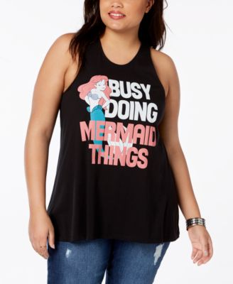 Disney - Plus Size Little Mermaid Graphic Racerback Tank Top