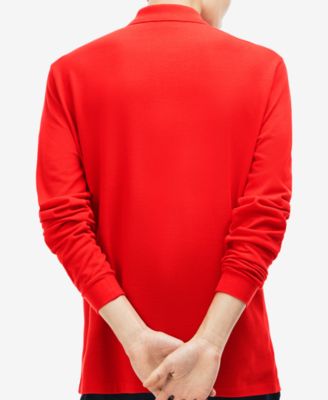 lacoste red long sleeve shirt