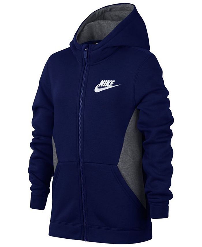 Nike Big Boys Colorblocked Zip-Up Hoodie - Macy's