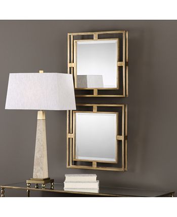 Uttermost - Allick Gold Square Mirrors, Set of 2