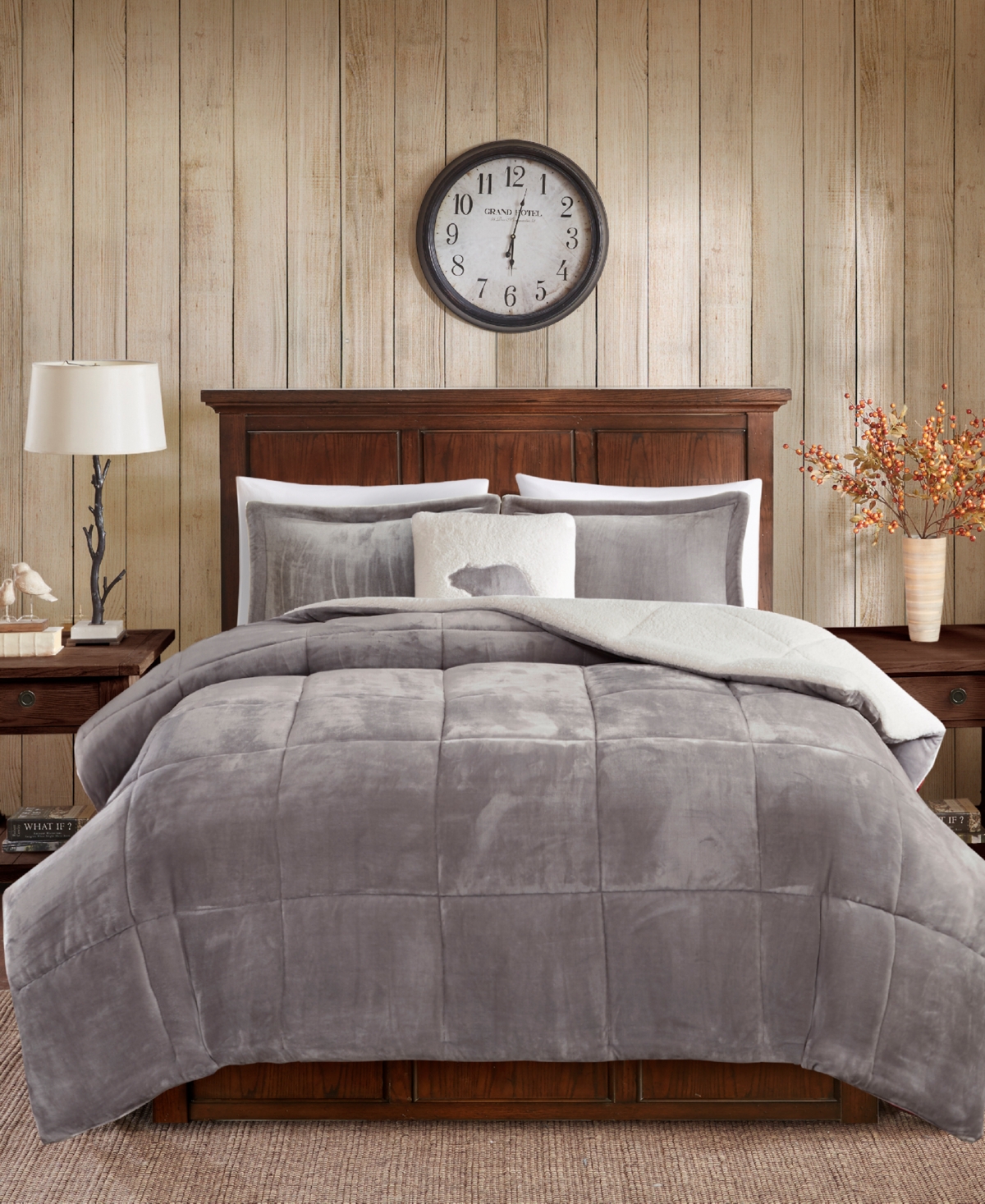 Macy's Woolrich Alton 4-pc. King Comforter Set In Grey,ivory