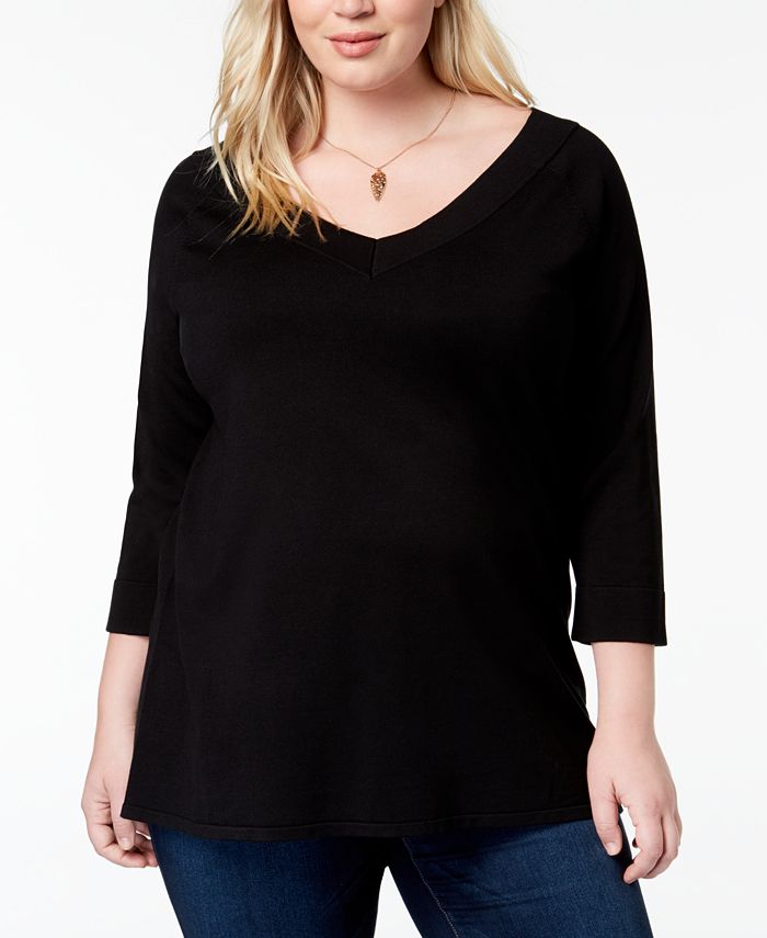 525 America Plus Size V-Neck Tunic Top, Created for Macy's - Macy's