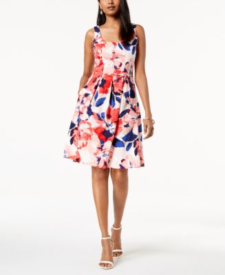 Pappagallo Floral-Print Fit & Flare Dress - Macy's