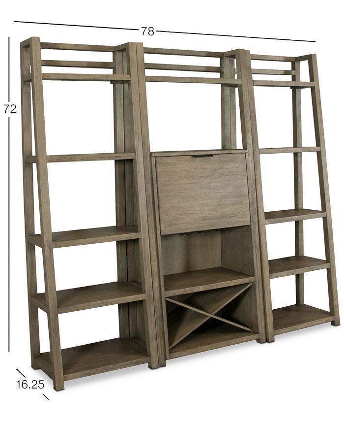 Furniture Ridgeway 3Pc. Bar Wall Set (Bar & 2 Leaning