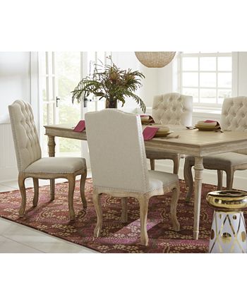 Noble House - Palen Set of 2 Tufted Hardwood Dining Chairs, Direct Ship