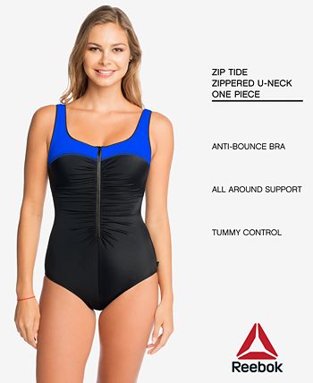 Women's N by Next Zip Front Waist Minimizer One-Piece Swimsuit
