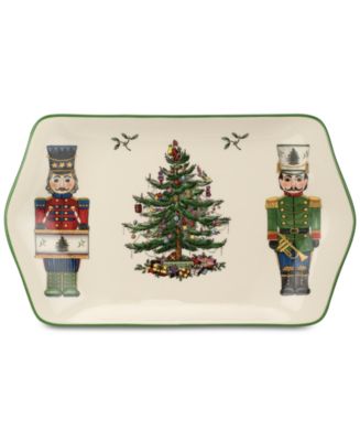 Spode Christmas Tree Nutcracker Dessert Tray, Created for Macy's