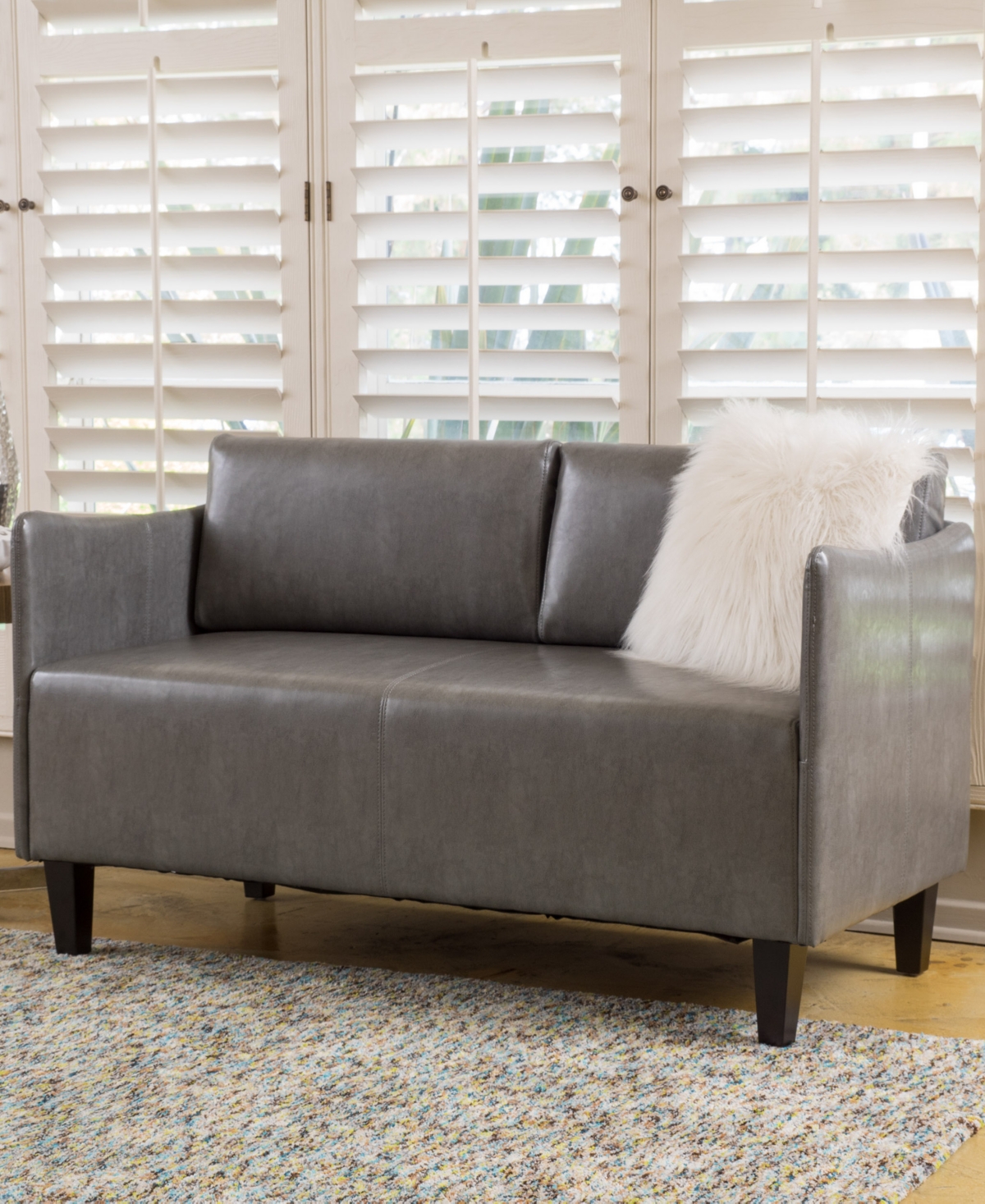 Norcia Faux Leather Loveseat