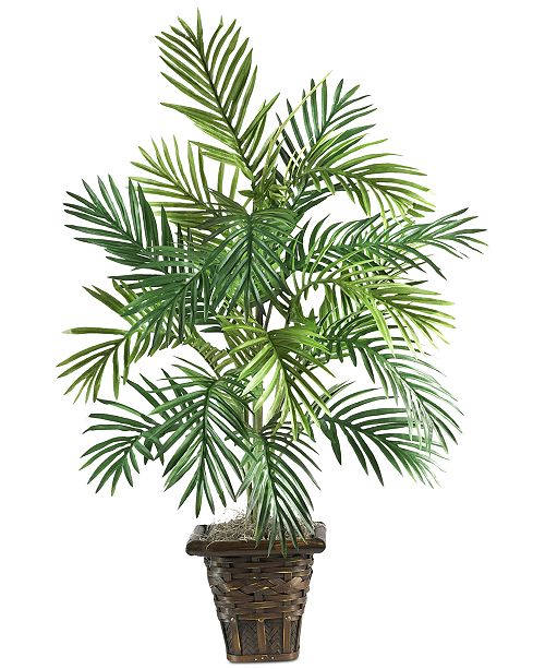 Nearly Natural Areca Palm Artificial Plant in Wicker Basket & Reviews