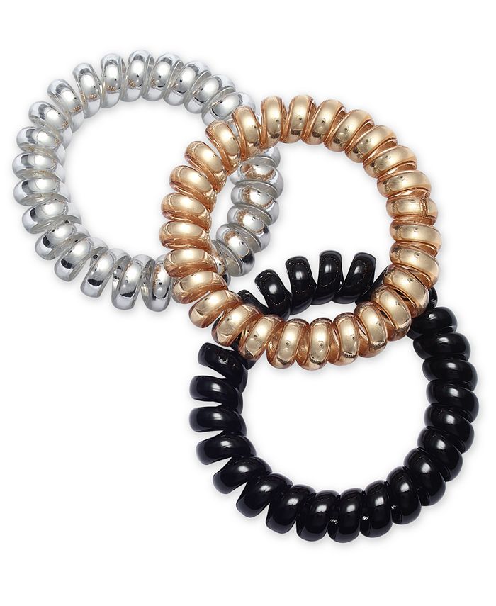 INC International Concepts I.N.C. Plastic 3Pc. Set Spiral Hair Ties