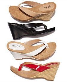 Style & Co Chicklet Wedge Thong Sandals, Created for Macy's