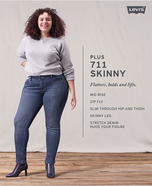 Levi's Plus Size 711 Skinny Jeans & Reviews - Jeans - Plus Sizes - Macy's