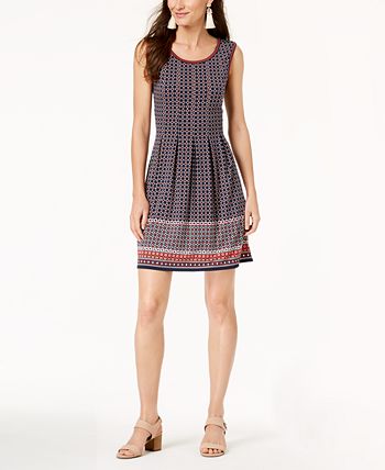 Maison Jules Printed Smocked Dress