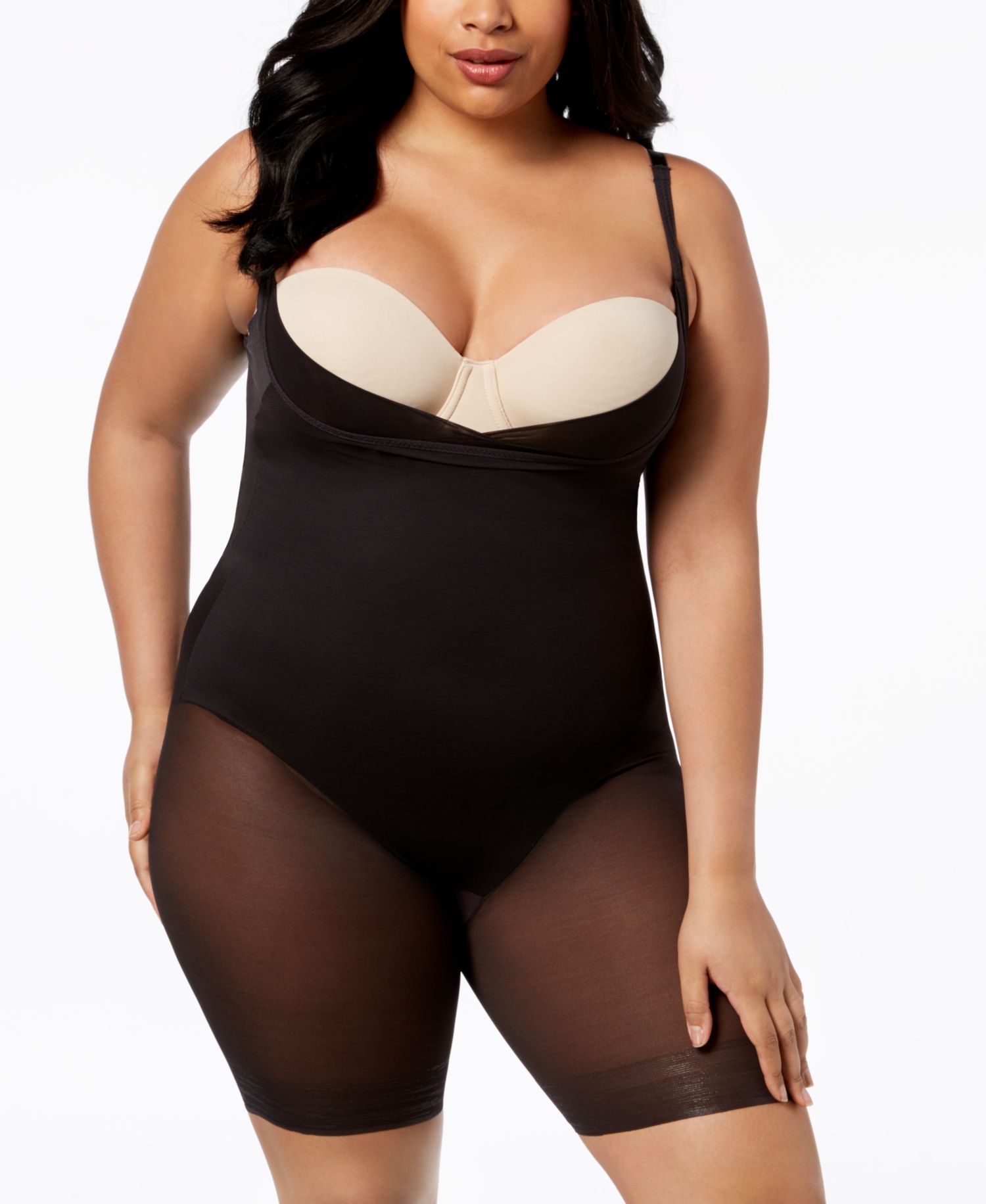 Women's Sexy Sheer Extra Firm Wear Your Own Bra Thigh Slimmer 2781