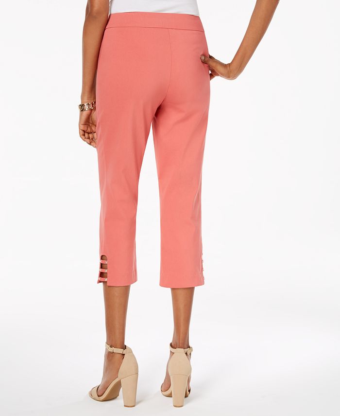 JM Collection Tummy-Control Pull-on Studded Capri Pants, Created