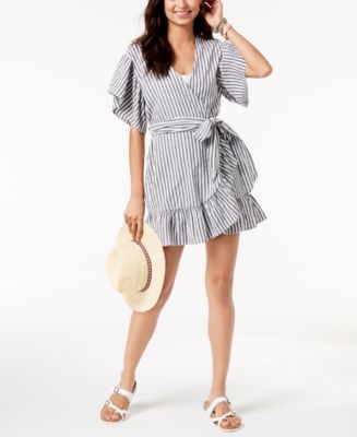 Miken Juniors' Striped Wrap Swim Cover-Up, Created for Macy's - Macy's