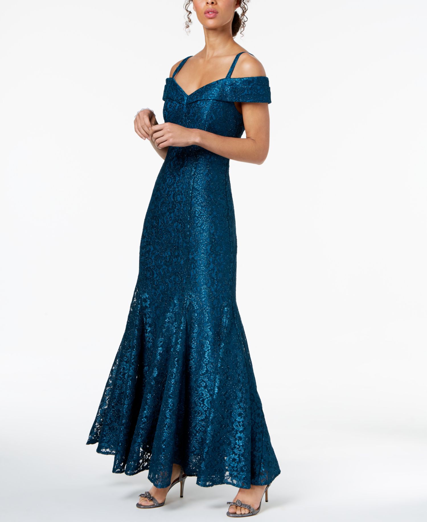 Off-The-Shoulder Lace Gown