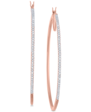 image of Diamond Hoop Earrings (1/2 ct. t.w.) in 14k Rose Gold-Plated Sterling Silver
