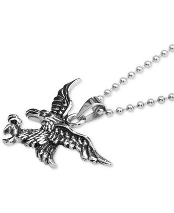 Macy's - Flying Eagle 24" Pendant Necklace in Stainless Steel
