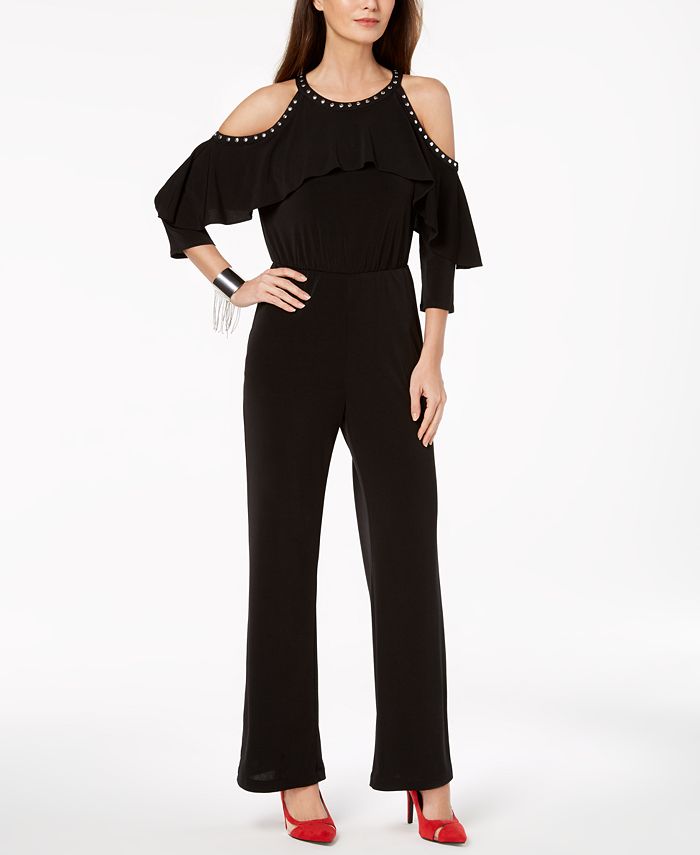 Thalia Sodi Cold-Shoulder Jumpsuit, Created for Macy's - Macy's