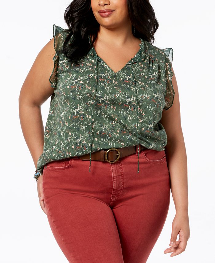 plus size flutter top