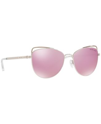 Michael Kors Silver Frames with Milky Pink Mirrored Lenses
