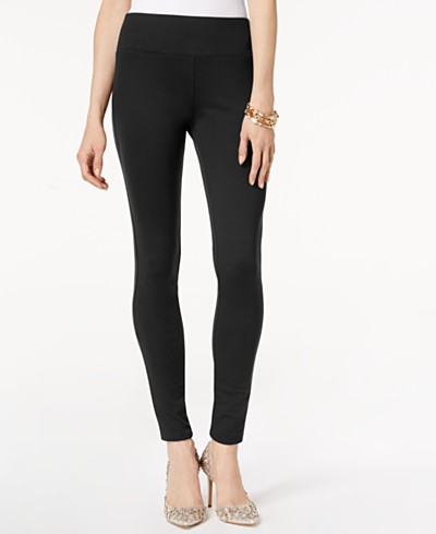 Bar III Petite Faux-Leather-Patch Leggings, Created for Macy's