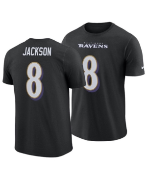 Nike Men's Lamar Jackson Baltimore Ravens Pride Name and Number Wordmark T-shirt