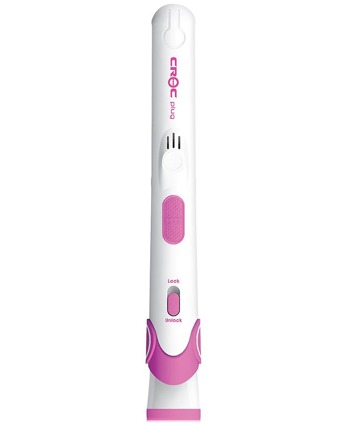 Croc Plug Detachable Mini Flat Iron White Pink 3 4