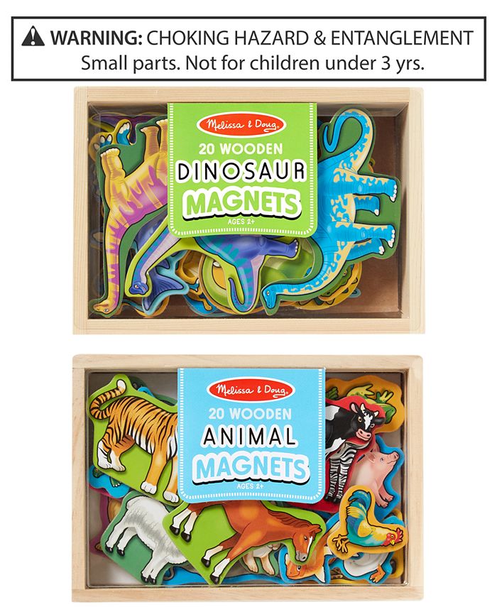 Melissa & Doug Dinosaur Wooden Magnets 20-Piece Set 