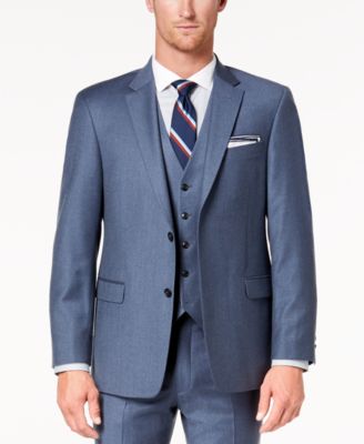 Tommy Hilfiger Men s Modern Fit TH Flex Stretch Blue Gray Twill Suit Jacket Macy s