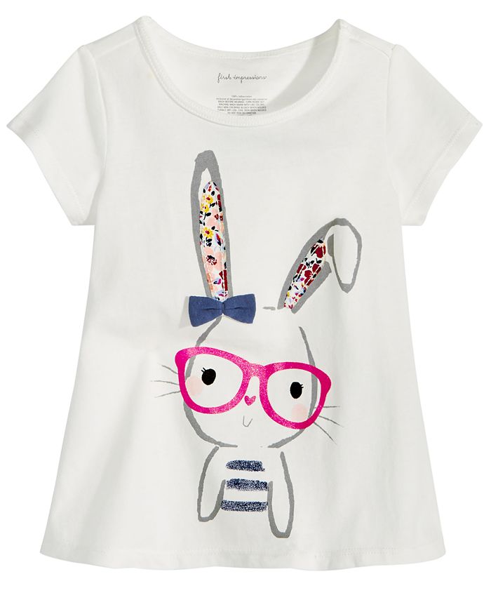 First Impressions Baby Girls Graphic-Print Cotton T-Shirt, Created for ...