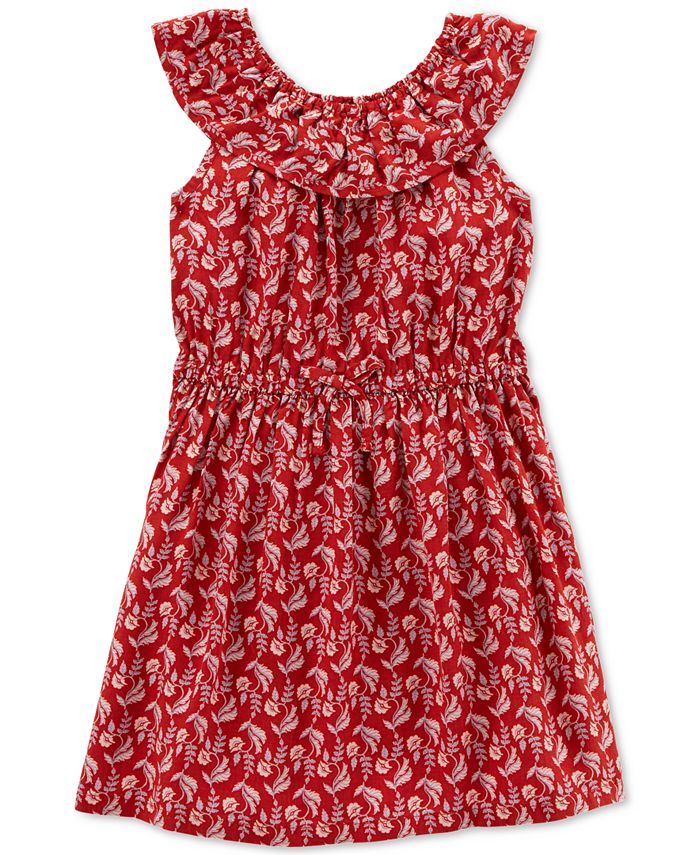 Carter's Little Girls Printed Ruffled Dress - Macy's