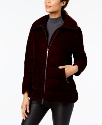 BCBGeneration Velvet Puffer Coat Macy s