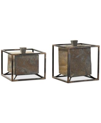 Uttermost - Slate Cube Boxes, Set of 2