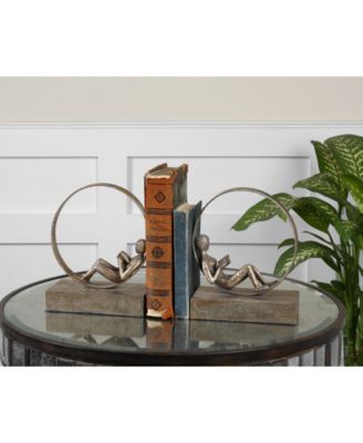 Lounging Reader Set of 2 Antique-Look Bookends