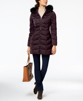 tahari hooded puffer jacket