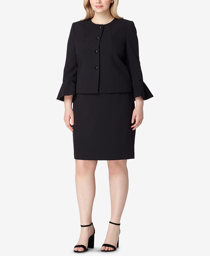 Tahari ASL Plus Size Bell-Sleeve Skirt Suit & Reviews - Wear to Work - Women  - Macy's