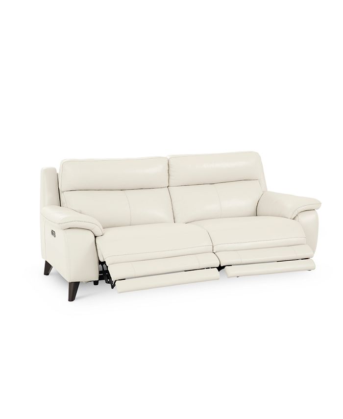 Milany 87 Leather Power Reclining Sofa, Macys Leather Sofa And Loveseat