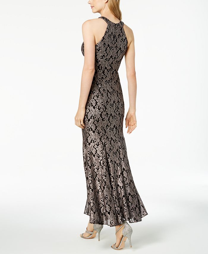 Nightway Glitter-Lace Keyhole Gown & Reviews - Dresses - Women - Macy's