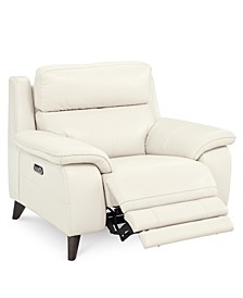 CLOSEOUT! Milany 46" Leather Power Recliner with Power Headrest and USB Power Outlet, Created for Macy's