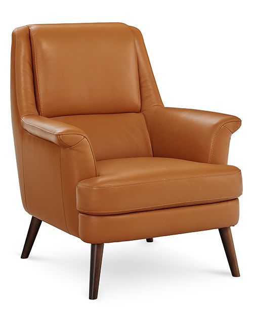 Furniture Milany Leather Accent Chair Created For Macy S Reviews Chairs Furniture Macy S