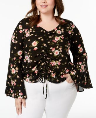 Derek Heart - Trendy Plus Size Printed Ruched Top