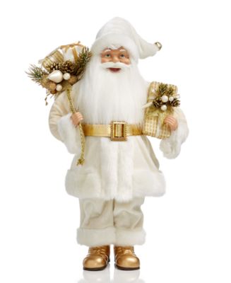 Holiday Lane Ivory & Gold Standing Santa, Created for Macy's - Macy's