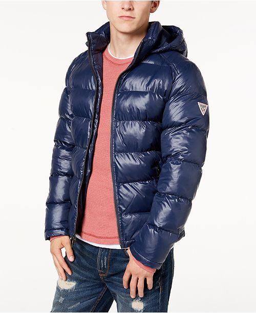 Guess Men S Hooded Puffer Coat Reviews Coats Jackets Men