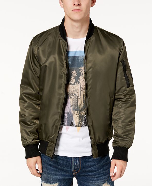 GUESS Men's Bomber Jacket with Removable Hooded Inset & Reviews - Coats ...