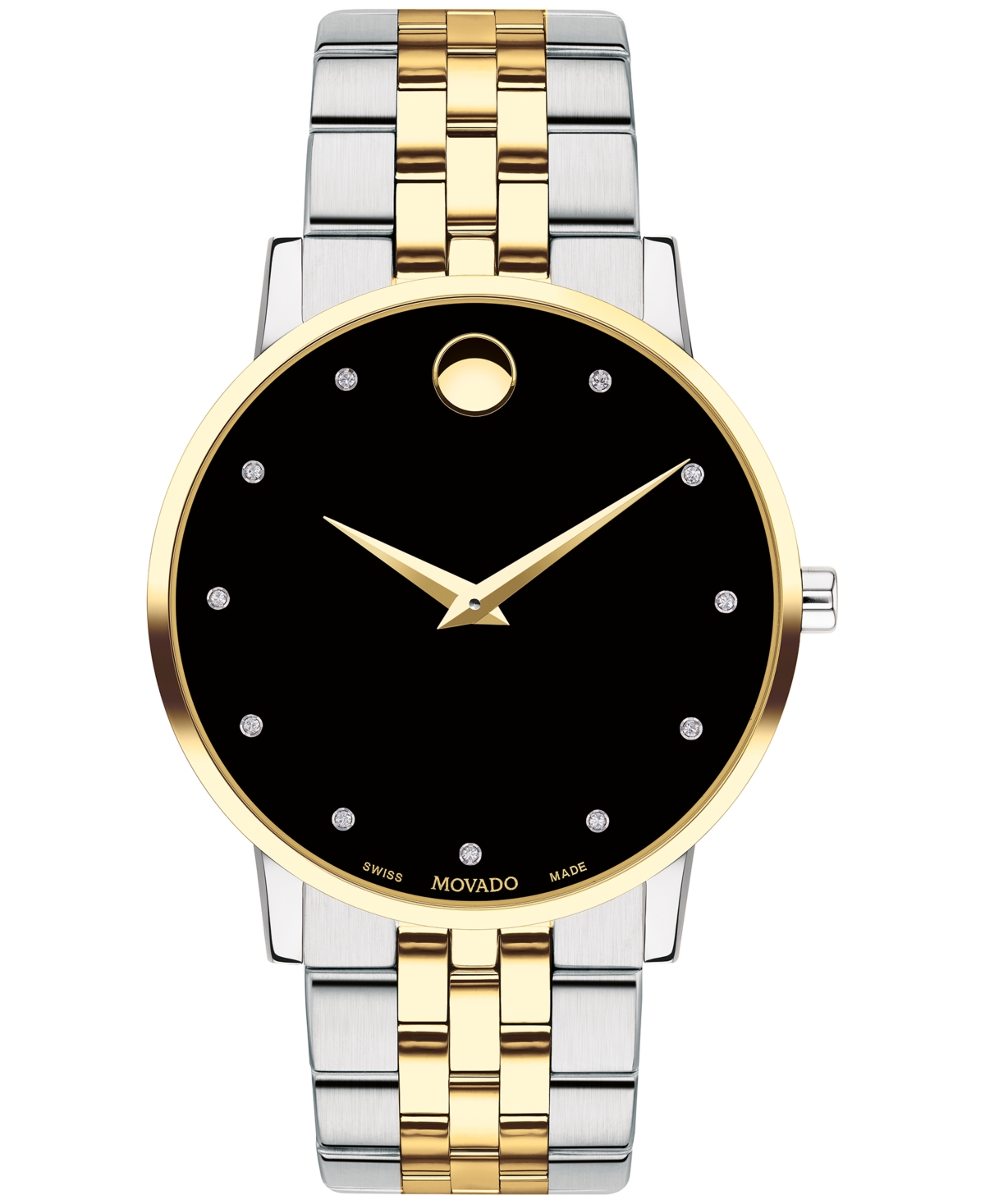 Shop Movado Men's Swiss Museum Classic Diamond-accent Two-tone Pvd Stainless Steel Bracelet Watch 40mm In No Color