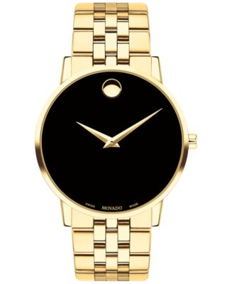 Movado Men's Swiss Museum Classic Gold-Tone PVD Stainless Steel ...